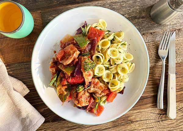 Baskisches Huhn, Conchiglie