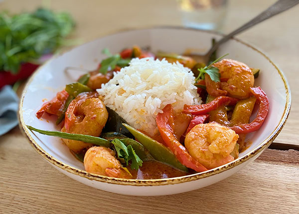 Thai Coconut Curry Shrimp with Fragrant Rice