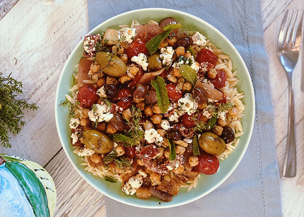 Greek-style olivetta tomatoes, fennel and feta cheese
