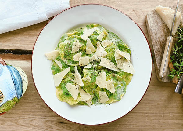 Ravioles d'épinard et ricotta