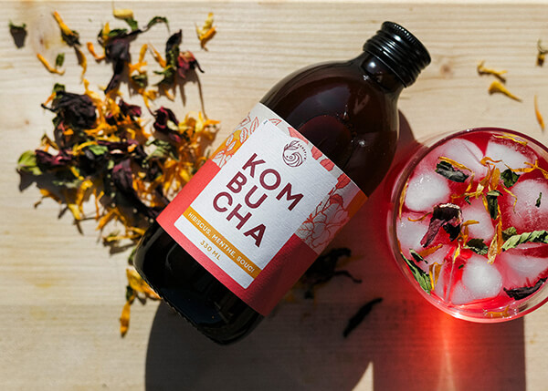 Kombucha Hibiskus-Menthe Bio