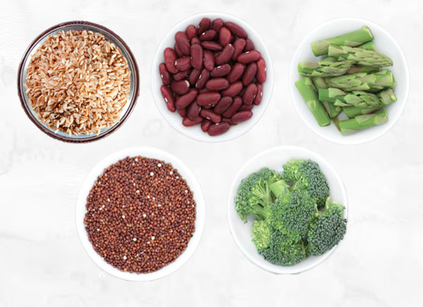 IN fibres: whole grains, pulses and veggies